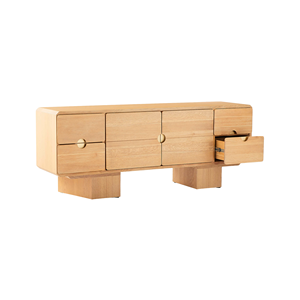 Modern Solid Wood Sideboard Cabinet Minimalist Storage Drawer <b>Buffet</b> <b>Table</b> for Living Room Dining Room Furniture - Product Image 3