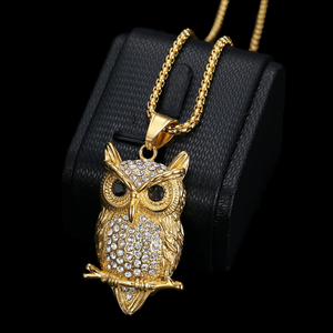 Breloques Hip Hop Hibou Iced Out très demandées en Argent 925 Plaqué Or Rose, Design Anniversaire, Bijoux Tendance, Vente en Gros - Product Image 4