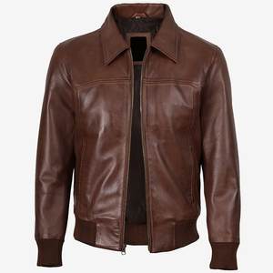 Hot Selling Custom Logo Brown Collar jacket for men Vintage Leather men's jackets Jackets High Quality Winter Jacket Streetwear - Product Image 3