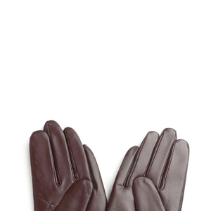 Brown Leather Wrist Length <b>Gloves</b> Plain Style Unlined for Daily Use Winter Warmth - Product Image 2