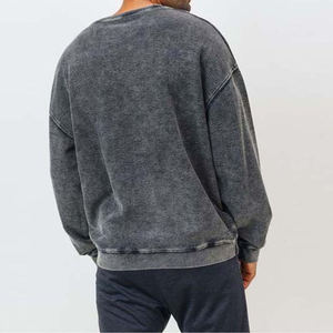 Sweat-shirts d'hiver unisexes OEM personnalisés, design vintage délavé à l'acide, impression et broderie de strass - Product Image 2