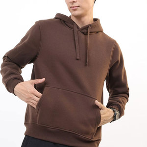 Sweat-shirt à capuche marron de qualité supérieure pour homme, coupe classique, tricoté, 100% coton biologique, écologique, avec poche, décontracté, pour l'été - Product Image 1