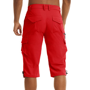 Classic Solid Color Men’s Capri Jogger Pants Minimal Multi Pocket Design Casual <b>Breathable</b> Capri <b>Trousers</b> For Urban Life Wear - Product Image 3