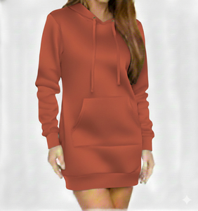 Custom Made Women Winter Knitted Fleece 100% Cotton Heavyweight Oversized Hooded Sweatshirts Breathable <b>Drop</b> Shoulder Casual - Product Image 6