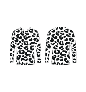 mens custom sublimation leopard print long sleeve t shirt hunting fishing <b>athletic</b> sports training shirt - Product Image 1