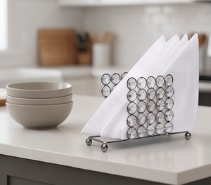 Porta Servilletas de Metal y Cristal de la Mejor Calidad, Vajilla Premium Ideal para el Hogar, Cocina y Almacenamiento de Papel Higiénico - Product Image 5