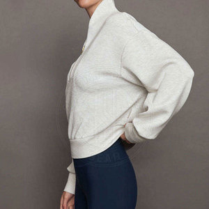 Fashion Daily Wear <b>Women</b> <b>Half</b> <b>Zip</b> Mock Neck <b>Sweatshirts</b> With Modern Comfort <b>Women</b> <b>Half</b> <b>Zip</b> Mock Neck <b>Sweatshirts</b> - Product Image 3