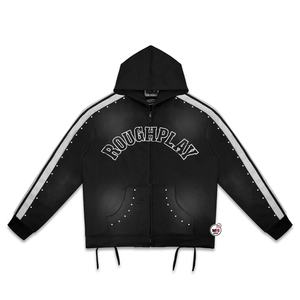 Wholesale Customized ROUGHPLAY Hooded <b>Zip</b>-<b>Up</b> Sweatshirt <b>Mens</b> Regular Fit Sport Streetwear <b>Fleece</b> Pocket Design Autumn Winter - Product Image 1