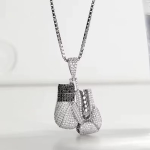 Hot Selling Gold Plated Boxing <b>Gloves</b> Solid 925 <b>Silver</b> Full Iced Out Moissanite Luxury Party Pendant for Men Women - Product Image 3