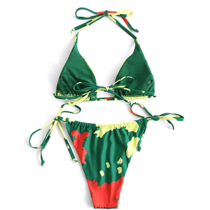 High Quality Brazilian Swimwear <b>Bikini</b> Set Fully Customized Heat-Transfer Printed Solid Color Adjustable Drawstring Bra - Product Image 6