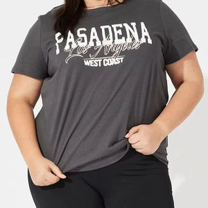 Camiseta Gráfica de Verano para Mujer, Tallas Grandes, Estilo Casual, 100% Algodón, Venta al Por Mayor - Product Image 1