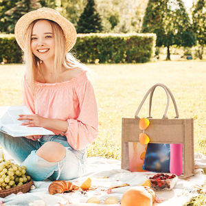 Sac cadeau en jute respectueux de l'environnement avec option d'impression sérigraphique - Product Image 3