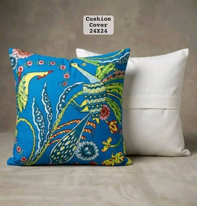 Bohemian Hand Block Printed Cotton Cushion <b>Cover</b> 24x24 Square Decorative Pillowcase Home <b>Sofa</b> Throw <b>Cover</b> - Product Image 1