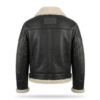 Veste en cuir véritable pour homme, fourrure de mouton noire, style aviateur B3, veste bomber d'hiver chaude, vêtements d'aviateur personnalisés, épais et résistants