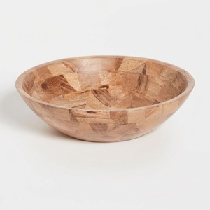 Bol décoratif moderne de luxe en bois de manguier fait main, design à grain unique, centre de table, bol à soupe en bois durable - Product Image 4