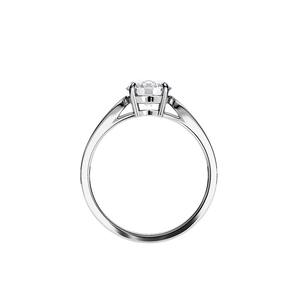 <b>Vintage</b> Minimalist 14K White/Yellow/Rose <b>Gold</b> <b>Ring</b> with Round IGI Certified Lab Diamond and Pave Setting Accent Stones - Product Image 5