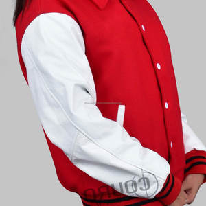Chaqueta Bomber de Lana/Cuero de Diseño Personalizado de Alta Calidad al por Mayor con Cuello Alto, Logotipo Bordado, Transpirable y Resistente al Viento para Invierno - Product Image 5