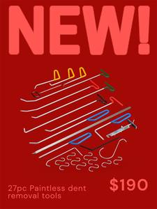 Kit de Herramientas para Reparación de Abolladuras de Automóviles de 27 Piezas, Equipo Profesional de Eliminación de Abolladuras sin Pintura (PDR) - Product Image 3