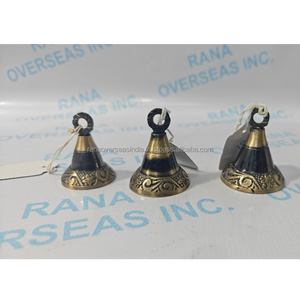 <b>Rustic</b> Engraved Brass Decorative Hanging Bells Christmas Home Wall <b>Door</b> Decor Spiritual Craft Available In Multiple Designs - Product Image 4