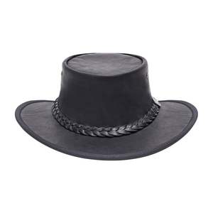 Sombrero Western de Gamuza Gris Oscuro, Estilo Minimalista con Ala Ancha, Adorno Trenzado y Ventilaciones - Product Image 4