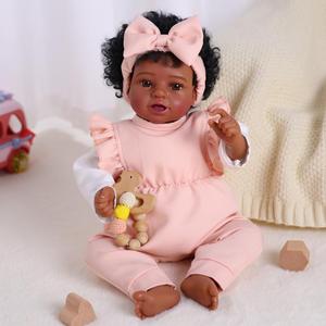 Muñeca Realista de Vinilo Babeside de 20 Pulgadas, Bebé Afroamericana Recién Nacida, Cuerpo de Tela Suave, Muñeca para Niños, Regalo - Product Image 6