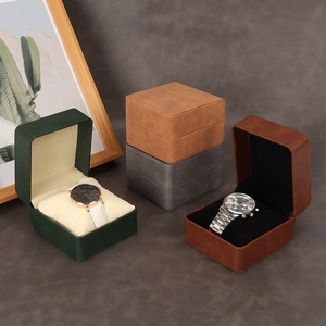Custom PU Leather <b>Watch</b> Packaging Box with Pillow Insert Luxury Single Wristwatch Display Case for Brands OEM Factory - Product Image 1