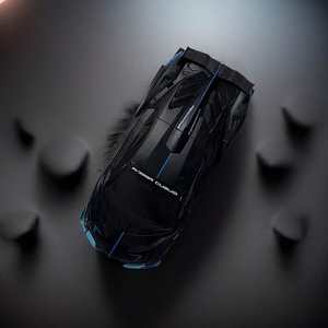 Voiture télécommandée Ric, design en plastique noir et bleu, jouet alimenté par batterie pour garçons et filles, cadeau d'anniversaire et de Noël - Product Image 1