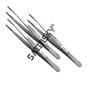 Lot de 6 pinces Adson demi-dorées, instruments chirurgicaux manuels pour tissus marron - Product Image 3