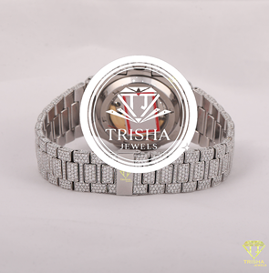 Reloj de Pulsera de Diamantes de Alta Gama para Hombre, Reloj de Cuarzo con Esfera Azul de Lujo, Brazalete de Acero Inoxidable con Incrustaciones de Diamantes, Joyería de Moda Resistente al Agua - Product Image 3