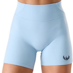 Shorts de sport sans couture taille haute bleu ciel pour femme – Compression extensible pour entraînement, fitness et performance athlétique - Product Image 3