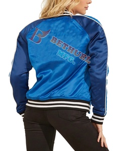 Chaqueta de béisbol universitaria de satén de alta calidad para mujer estilo callejero personalizado al por mayor chaqueta de mejor diseño para hombre - Product Image 2