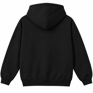 Sudadera con capucha negra para hombre, de manga larga, con bolsillo canguro. - Product Image 2