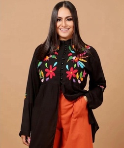 Hand Embroidered <b>Lace</b> Short Colorful Cotton Vintage Floral Pattern Breathable Eco-Friendly Tank <b>Top</b> From Rajasthan - Product Image 3