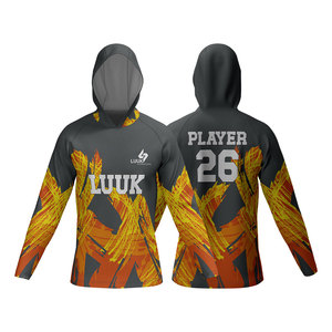 Custom Sublimated Geometric Print Basketball Practice Hooded Shooter <b>Shirts</b> Moisture Wicking Fitted Athletic OEM ODM Apparel - Product Image 1