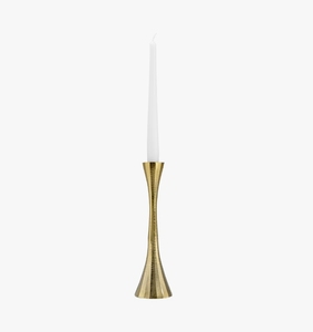 Support de bougie conique en laiton fait main, doré texturé, pour bougie pilier, décoration de luxe pour la maison, centre de table de mariage, accent décoratif - Product Image 1