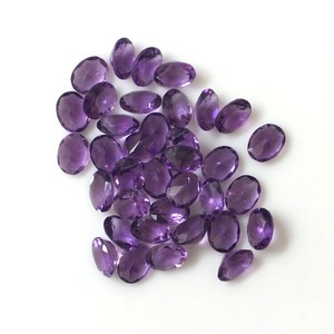 Piedras preciosas sueltas de amatista púrpura natural, corte ovalado, 6x8 mm, facetadas, calibradas, para la fabricación de joyería, venta al por mayor, lote a granel. - Product Image 6