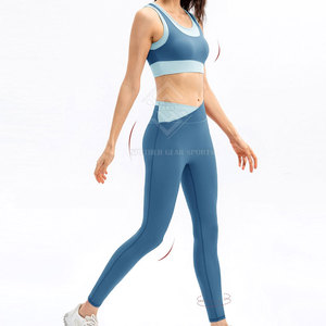 Ensemble de yoga durable à motif uni avec logo frontal, respirant et écologique, tenue de sport 2 pièces pour le fitness - Product Image 3