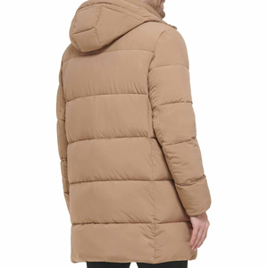 Men's Long Hooded Puffer Jacket Windproof <b>Thick</b> <b>Winter</b> <b>Coat</b> Solid Color Casual Button Closure Regular Fit - Product Image 2