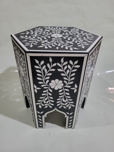 Belladec Bone Inlay <b>Bedside</b> Console Table <b>Stool</b>-Modern Design High Quality Handcrafted Home Decor <b>for</b> Get Well Use Delhi Origin - Product Image 4