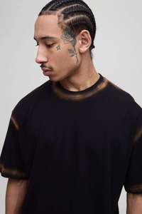 T-shirt noir uni pour hommes, col rond, manches courtes, respirant, vêtements d'été décontractés - Product Image 3