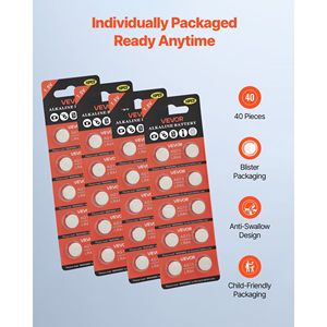 Lot de 4 piles alcalines bouton LR44 1,5 V AG13 357 303 SR44 sans mercure (40 piles au total) - Product Image 4