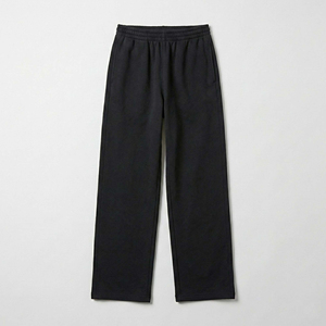 Pantalon de survêtement noir pour homme, taille élastique, poches latérales, décontracté, tricoté, respirant, pour l'automne - Product Image 1