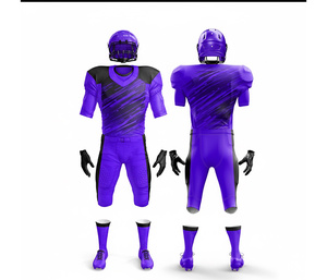 Uniforme de football américain personnalisé sublimé respirant |   Ensemble de football avec maillot et pantalon |   Vêtements de sport en polyester respirant - Product Image 3