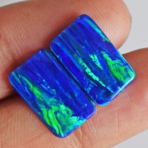 Pendientes de Ópalo Azul Fuego Natural Hechos a Mano 2026, 4 CTW, Corte Rectangular, Cabujón 15x10x2 MM, Gema Suelta para Joyería Fina - Product Image 4