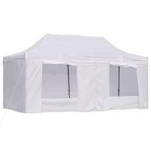 Gazebo Pop-up Versatile Bianco 10x20 con Pareti Laterali per Eventi e Privacy - Product Image 1