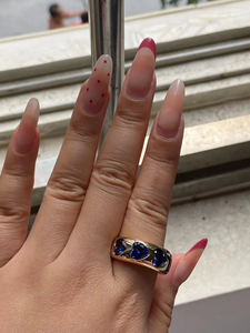 Anillo de Diamante Azul con Corte Corazón Moderno, Oro de 14K, Estilo Romántico, Joyería de Compromiso para Mujer - Product Image 6