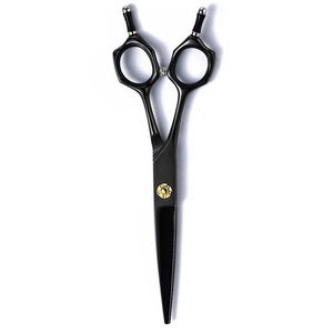 Ciseaux de barbier professionnels noirs avec revêtement en papier, 5,5 pouces, ciseaux de salon de beauté avec double repose-doigts - Product Image 3