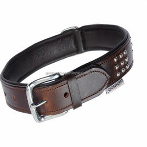 Collar de piel de vaca auténtica para perro, accesorios de lujo hechos a mano con tachuelas - Product Image 6