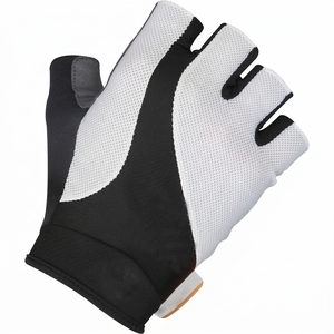 Half Finger Cycling <b>Gloves</b> Lightweight Polyester Breathable Summer Riding <b>Gloves</b> for Men Women Unisex Gray <b>Red</b> White - Product Image 5