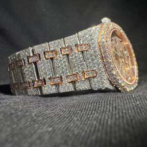 Reloj de Lujo para Hombre con Caja Cuadrada de 41 mm, Cristal VVS, Esfera de Cristal, Movimiento de Cuarzo, Correa de Acero Inoxidable, 100% Aprobado por el Probador, USA, Reino Unido, Venta al Por Mayor - Product Image 1